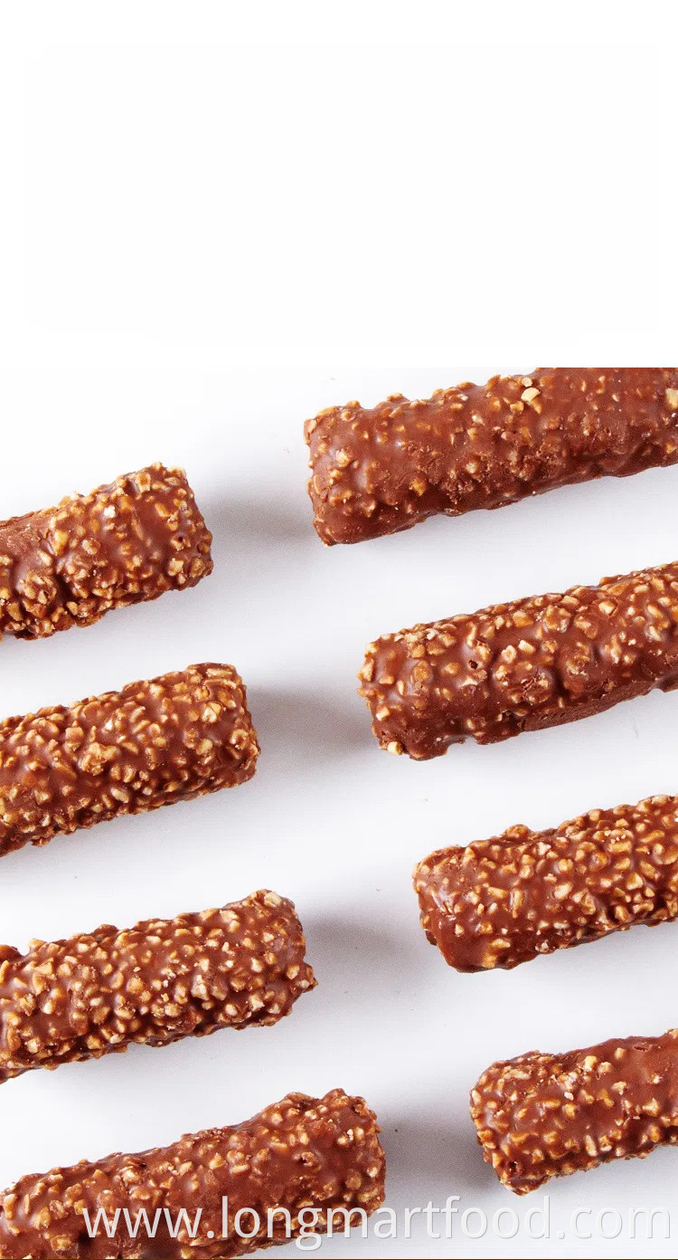 Five Layer Sandwich Chocolate Candy Multiple Raw Materials Nuts Nuts Peanuts Snacks Sweet Halal Snacks Dark Chocolate Bar